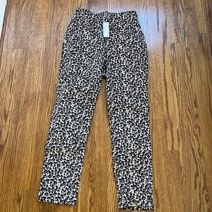 NWT Rebecca Taylor High Waisted Velvet Leopard Pants Size 10